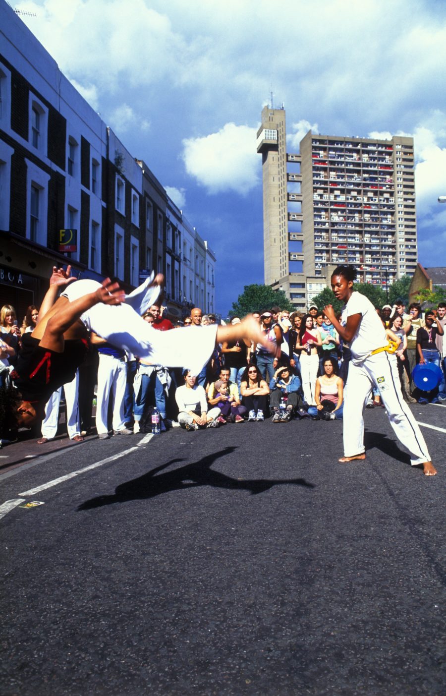 Dancers performing Capoeira, Notting Hill Carnival, 2000s © Giles Moberly